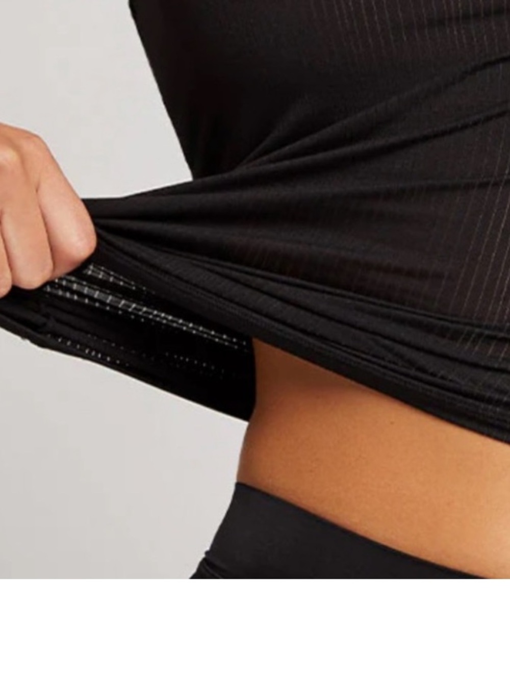 Negative whipped Black Ribbed Tank - Picture 2 of 5
